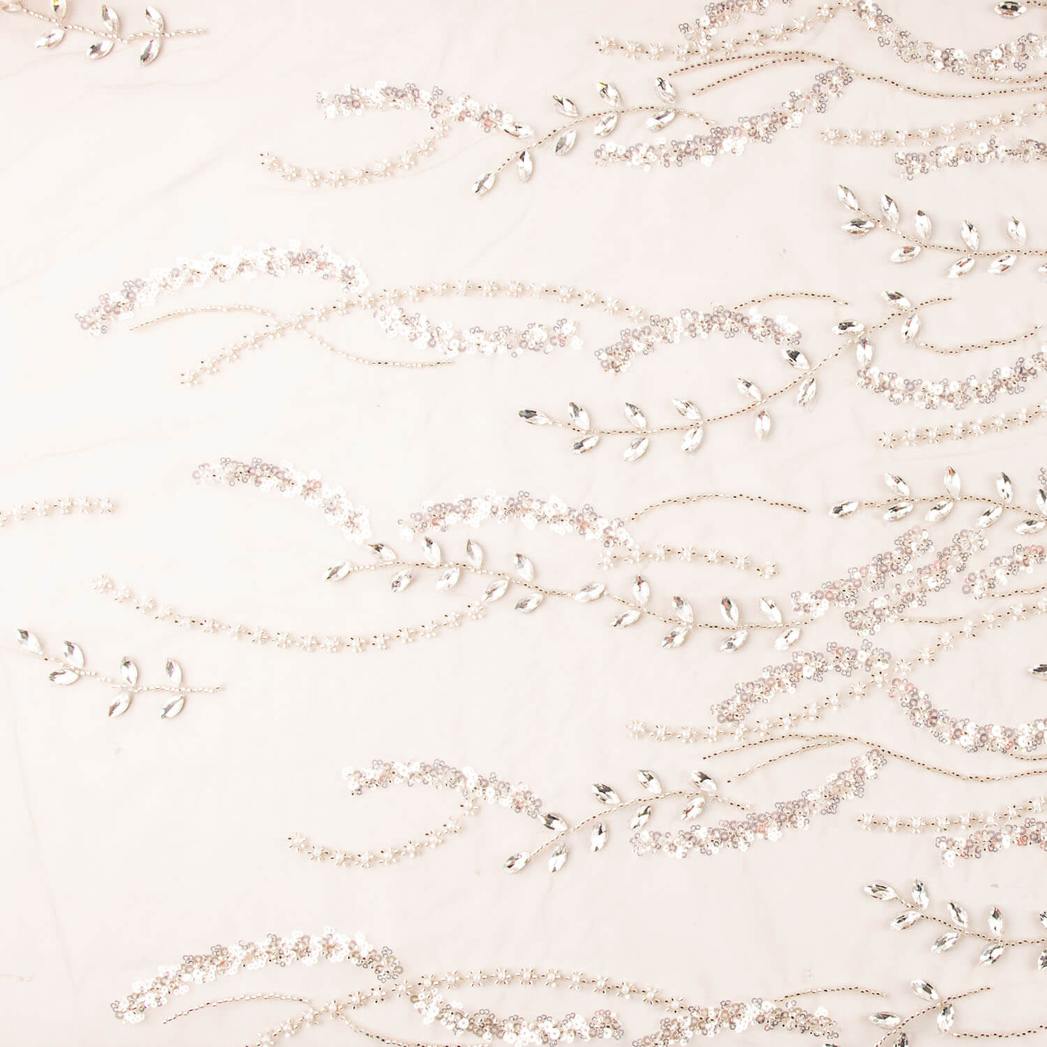 Tulle Nude Rhinestones Silver Rhinestones - Ribes y Casals
