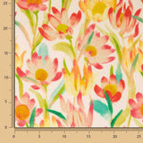 Warm Watercolour Floral Print Viscose Crepe Crepe - Ribes y Casals