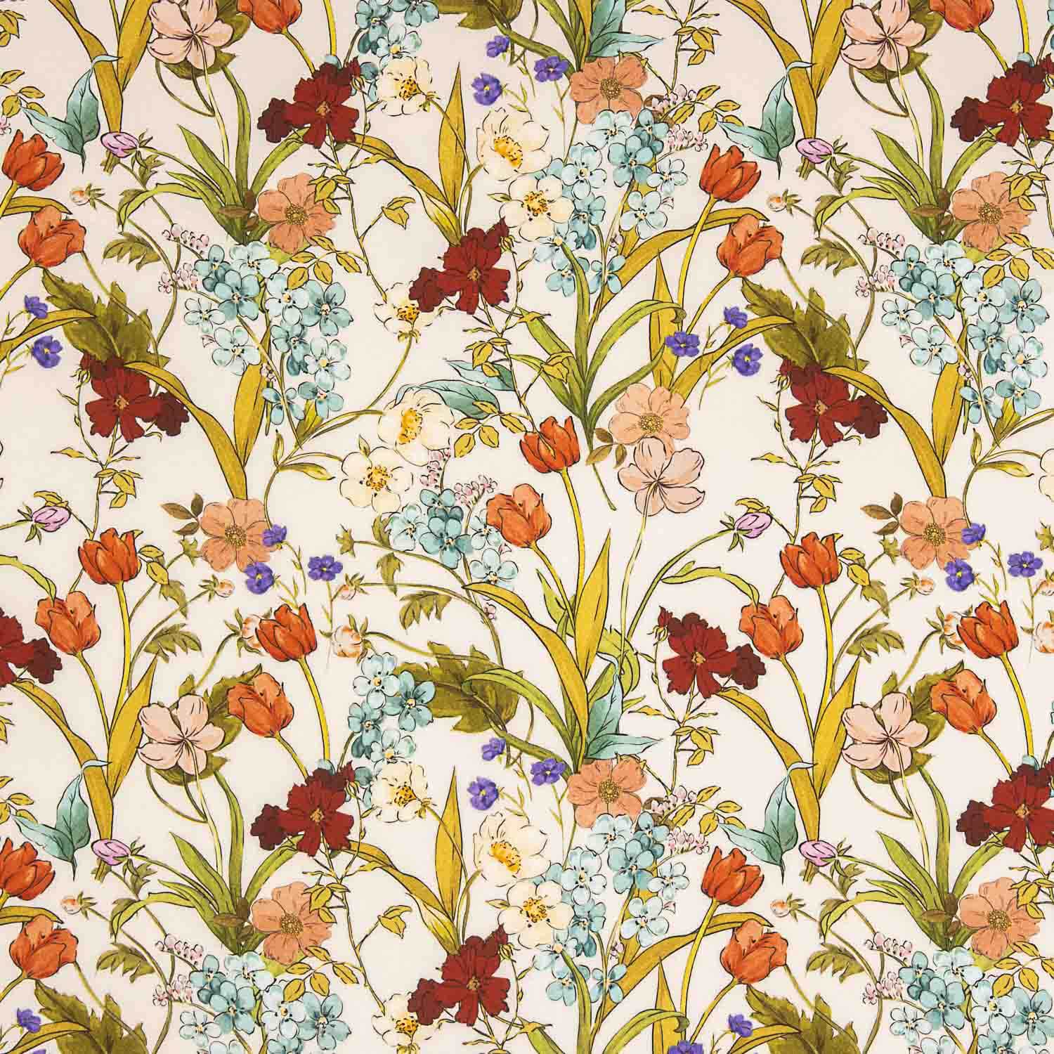Delicate Botanical Floral Print Viscose - Ribes y Casals