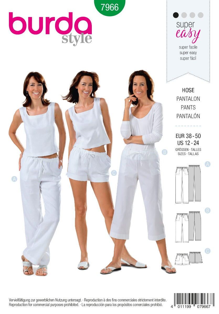 Burda Sewing Pattern 7966 Pants - Ribes y Casals