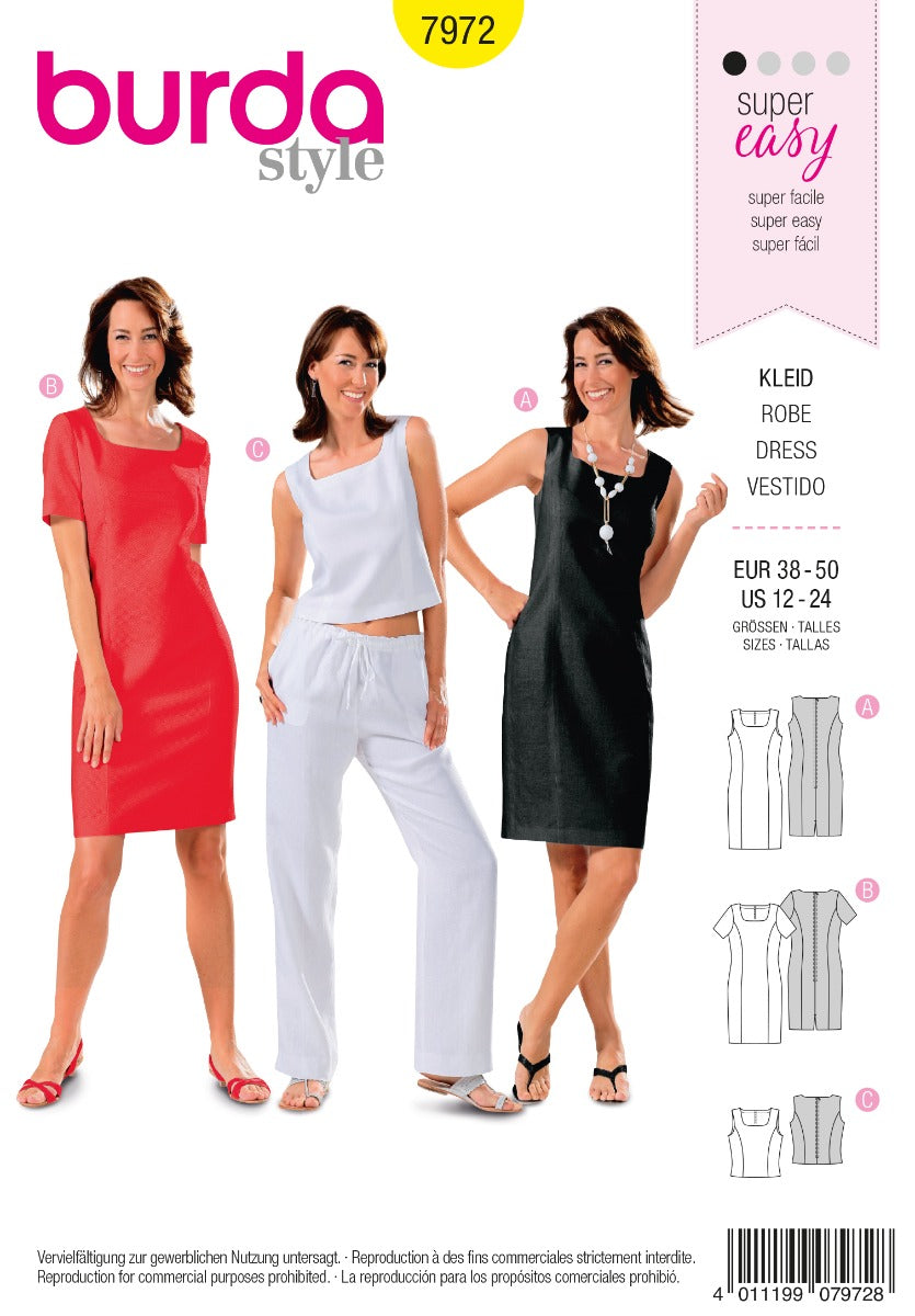 Burda Sewing Pattern 7972 Dress - Ribes y Casals
