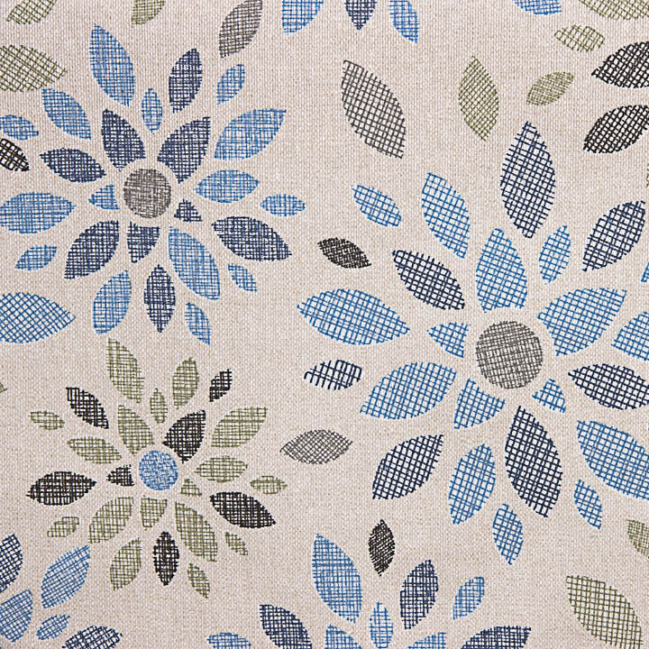 Blue Mosaic Floral Resin Tablecloth - Ribes y Casals