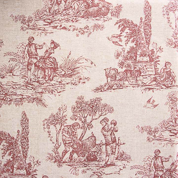 Resin-coated tablecloth with rural scenes in terracotta - Ribes y Casals