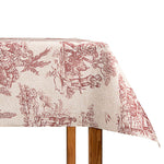 Resin-coated tablecloth with rural scenes in terracotta - Ribes y Casals