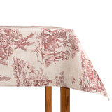 Resin-coated tablecloth with rural scenes in terracotta - Ribes y Casals
