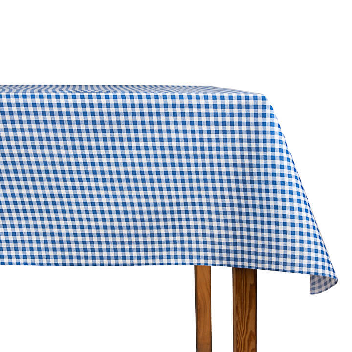 Blue gingham Linen Tablecloth - Ribes y Casals