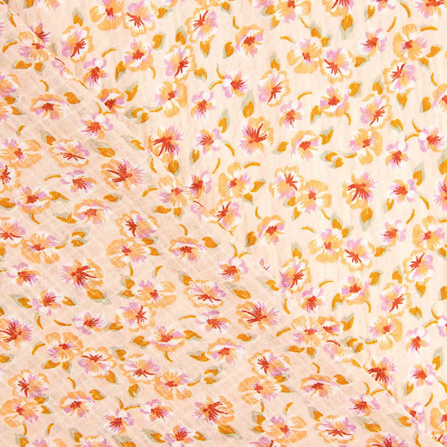 Bambula Polyester Printed Wildflower Peach - Ribes y Casals