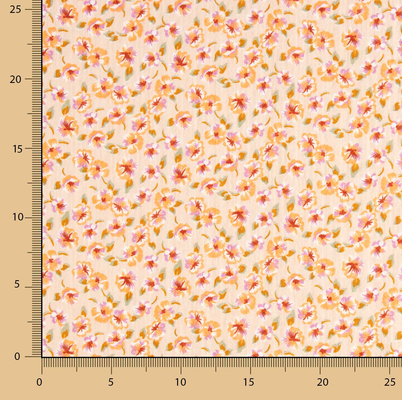 Bambula Polyester Printed Wildflower Peach - Ribes y Casals