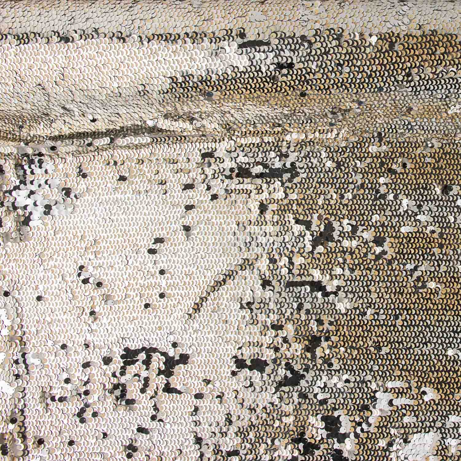 White Tulle with Silver and Cream Sequins - Ribes y Casals