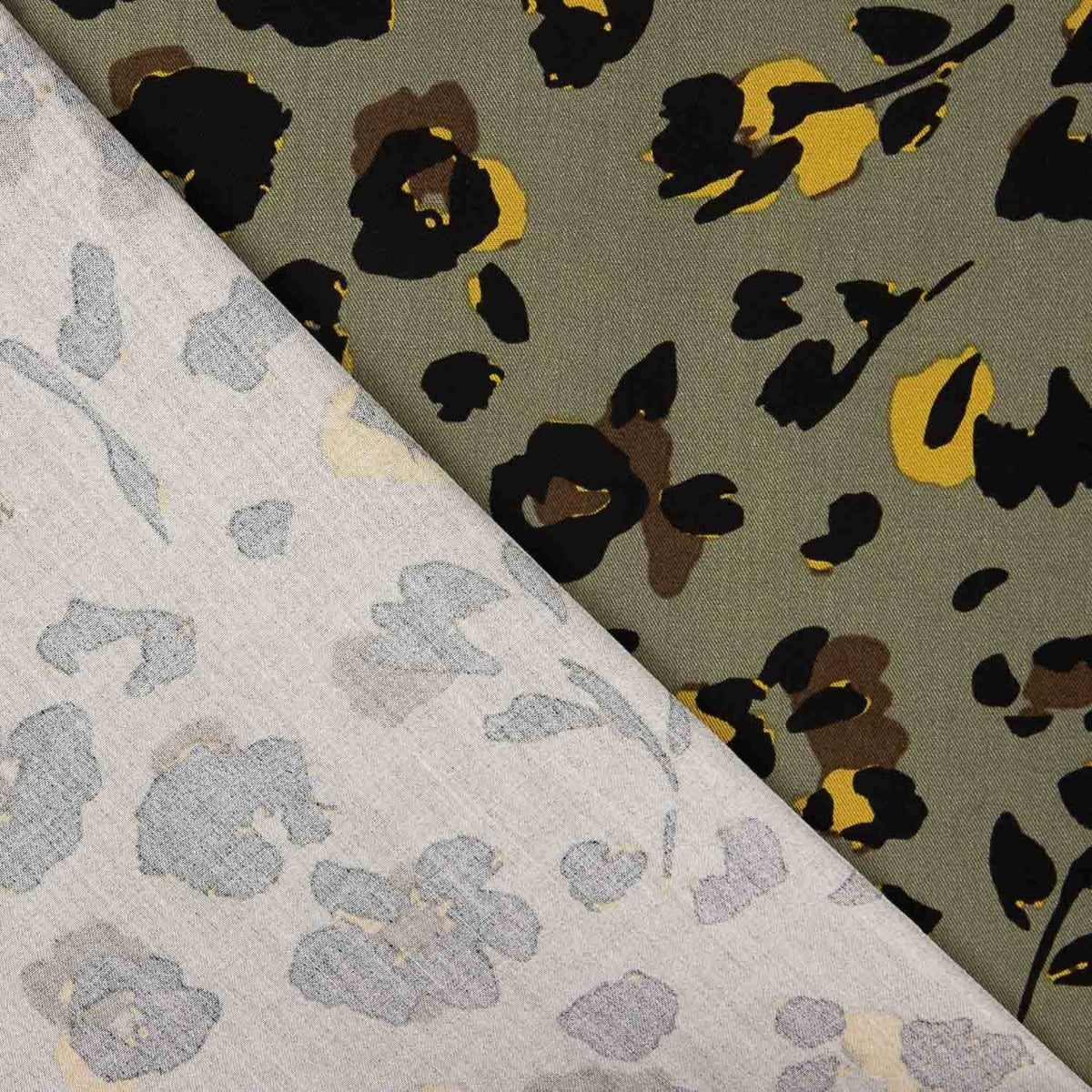 Jungle Chic Olive Printed Viscose - Ribes y Casals