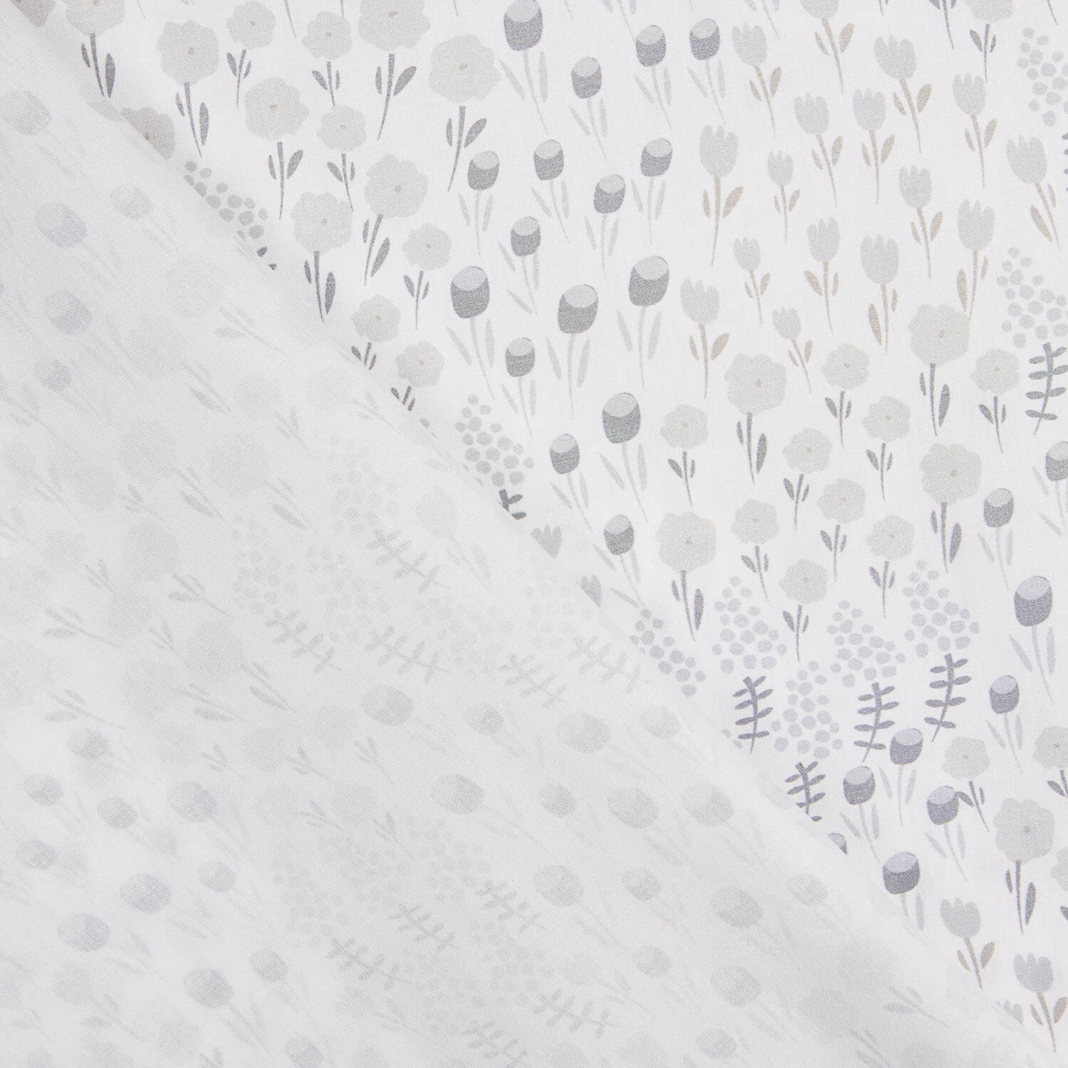 Grey Pradera printed percale - Ribes y Casals