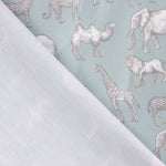 Safari Aqua Printed Calico - Ribes y Casals