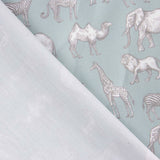 Safari Aqua Printed Calico - Ribes y Casals