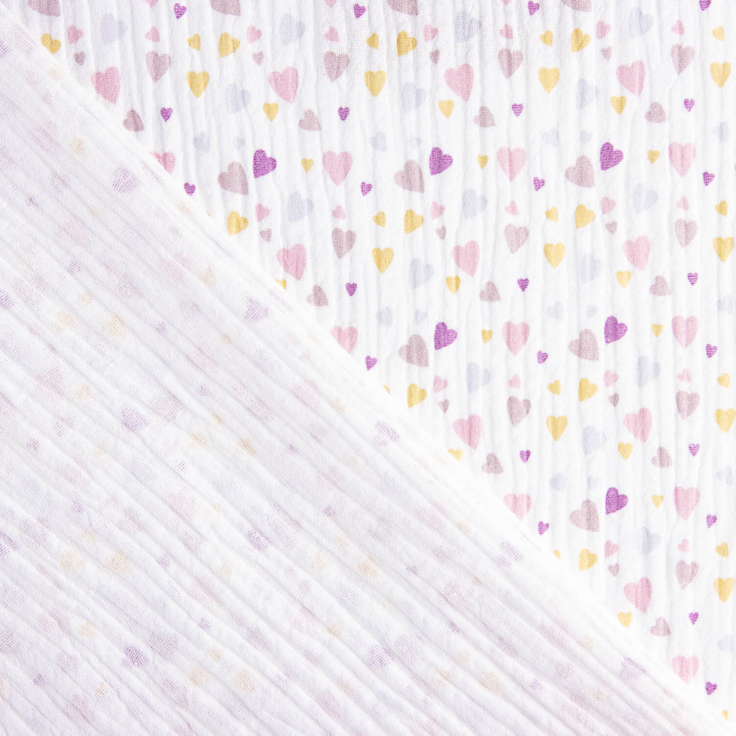 Muslin Cotton Pastel Hearts - Ribes y Casals