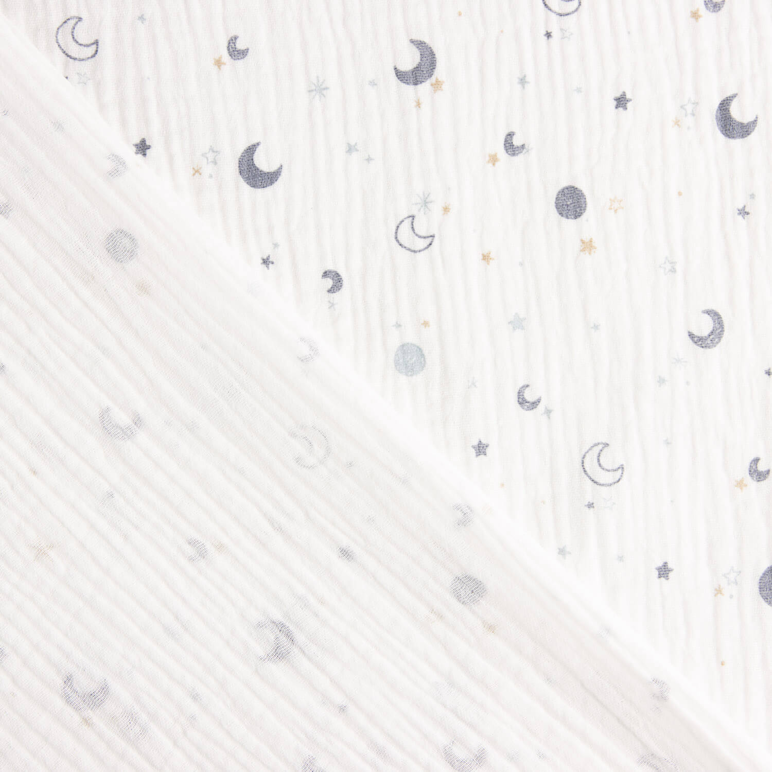 Muslin Cotton Moons and Stars Blue - Ribes y Casals