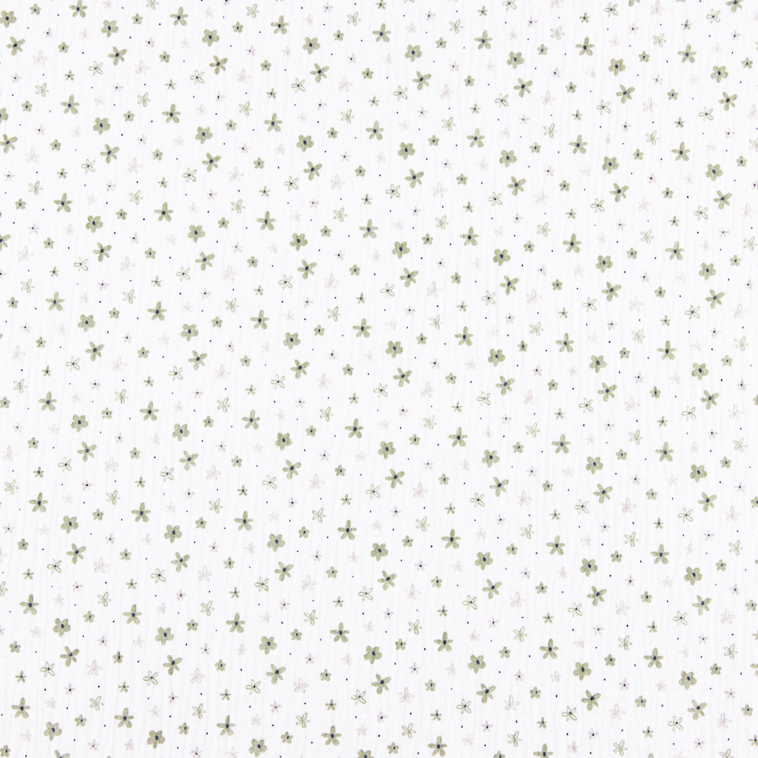 Muslin Cotton Daisies Khaki - Ribes y Casals