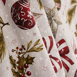 Christmas-themed Printed Cotton Canvas with Baubles and Bows - Ribes y Casals