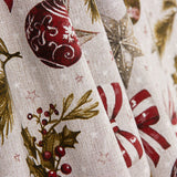 Christmas-themed Printed Cotton Canvas with Baubles and Bows - Ribes y Casals