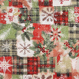 Printed Christmas Tartan Patchwork Cotton Canvas - Ribes y Casals
