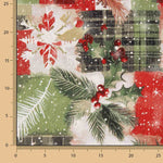Printed Christmas Tartan Patchwork Cotton Canvas - Ribes y Casals