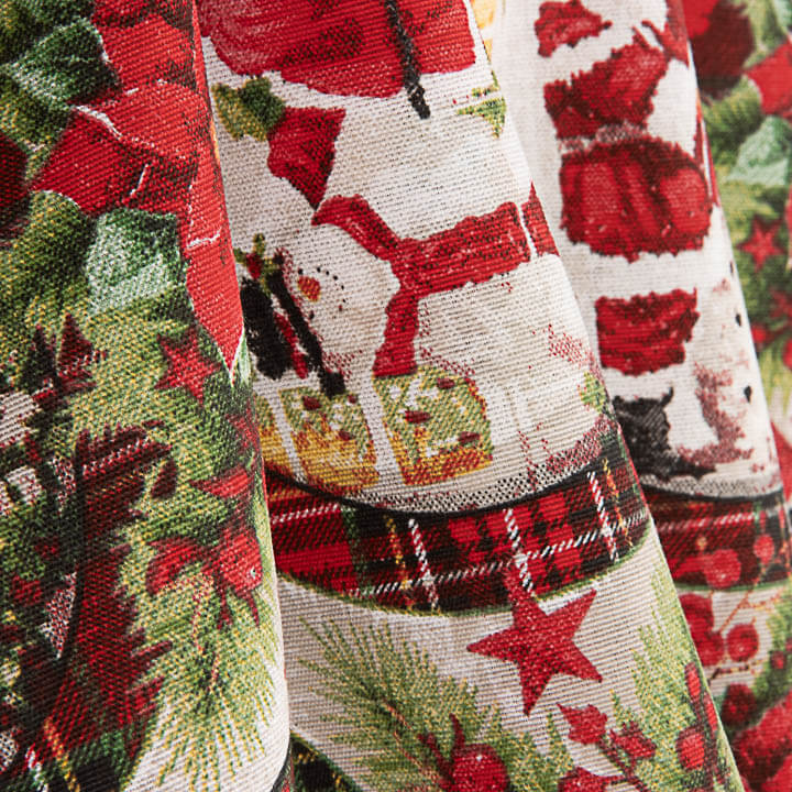 Printed cotton canvas with medallions and Father Christmas - Ribes y Casals
