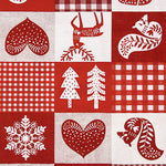 Nordic Patchwork Christmas Printed Cotton Canvas - Ribes y Casals