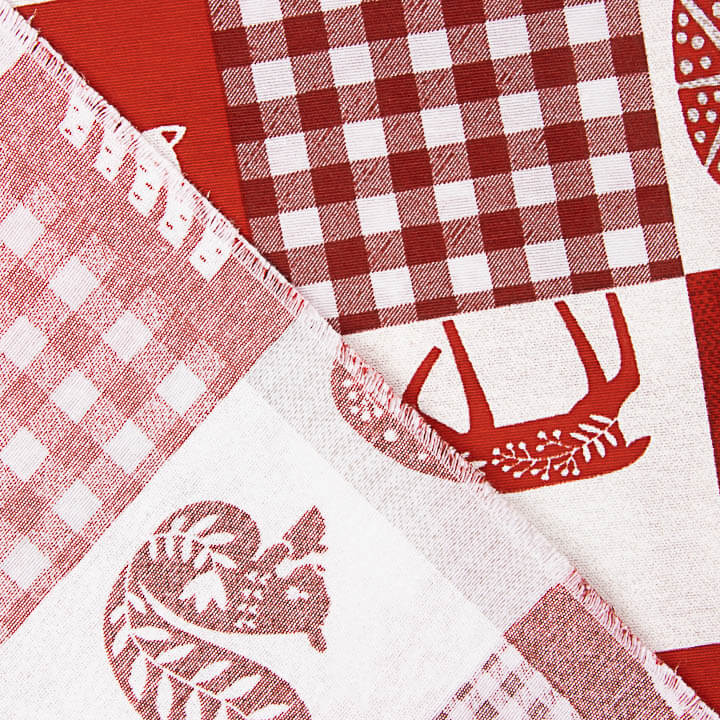 Nordic Patchwork Christmas Printed Cotton Canvas - Ribes y Casals