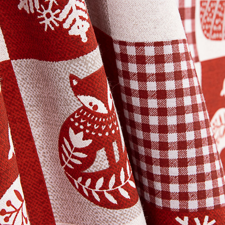 Nordic Patchwork Christmas Printed Cotton Canvas - Ribes y Casals