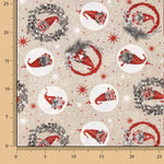 Christmas Gnome Printed Cotton Canvas - Ribes y Casals
