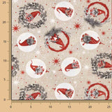 Christmas Gnome Printed Cotton Canvas - Ribes y Casals