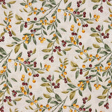 Christmas-themed Printed Cotton Canvas: Twigs and Berries - Ribes y Casals