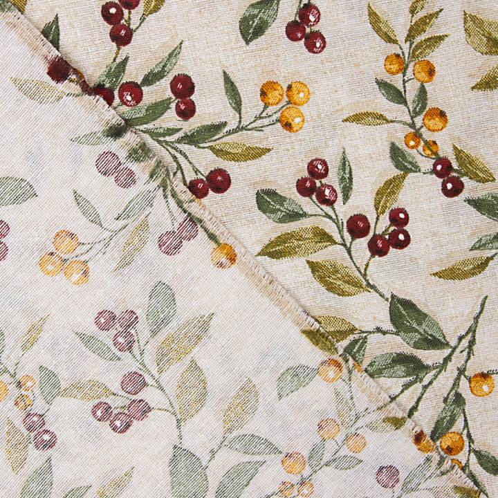 Christmas-themed Printed Cotton Canvas: Twigs and Berries - Ribes y Casals