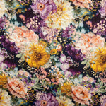 Yellow Dahlia Print Satin - Ribes y Casals