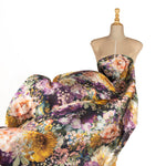 Yellow Dahlia Print Satin - Ribes y Casals