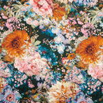 Orange Dahlia Print Satin - Ribes y Casals