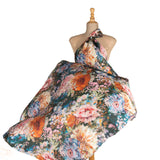 Orange Dahlia Print Satin - Ribes y Casals
