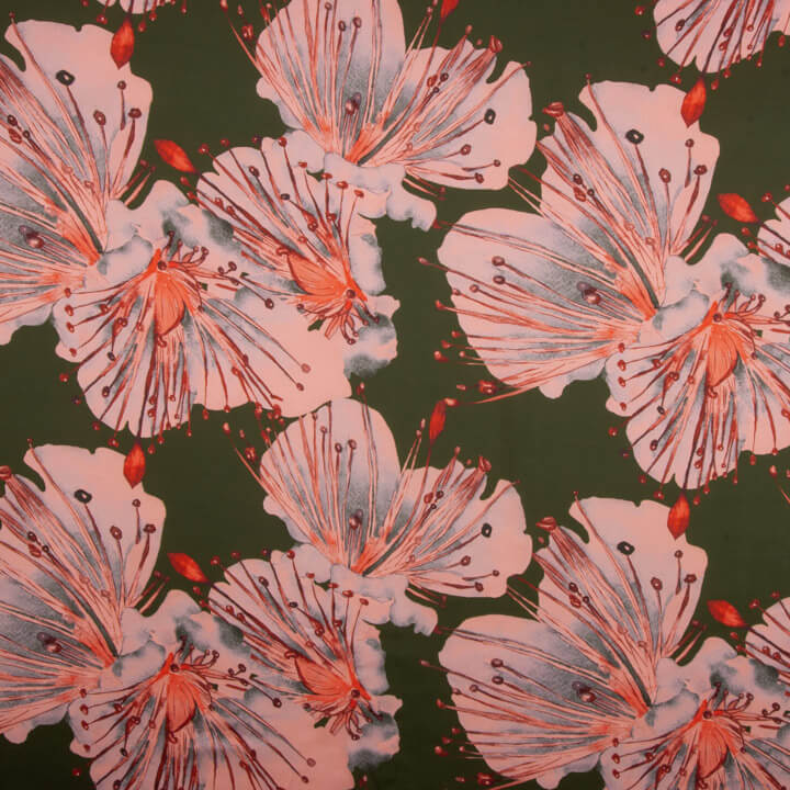 Ibiscus Printed Satin - Ribes y Casals