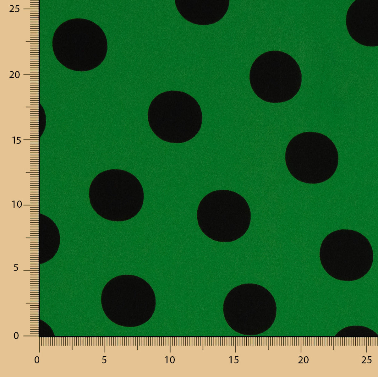 Polka Dots Crepe Black 33mm Andalusia Green - Ribes y Casals