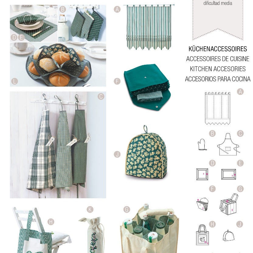 Burda Sewing Pattern 8125 Kitchen Accessories - Ribes y Casals