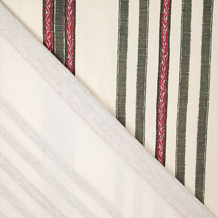 Cotton canvas with ethnic print in Green and Red - Ribes y Casals