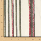 Cotton canvas with ethnic print in Green and Red - Ribes y Casals