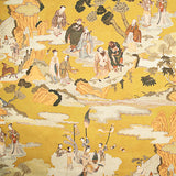 Cotton Canvas Half Panama Weave – Imperial Oriental Print Mustard - Ribes y Casals