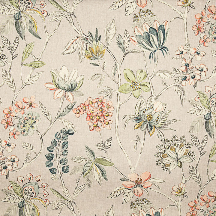 Cotton Canvas with Botanical Print and Watercolour Print - Ribes y Casals