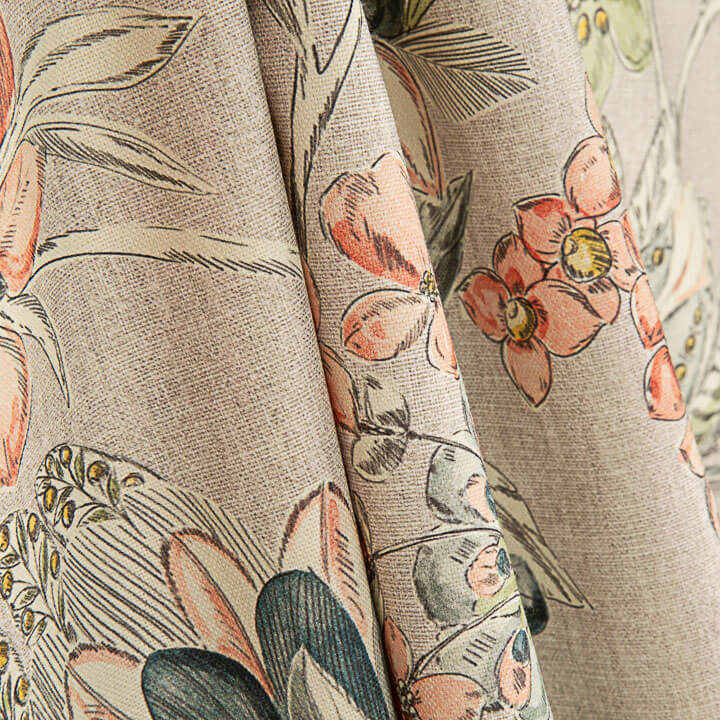 Cotton Canvas with Botanical Print and Watercolour Print - Ribes y Casals