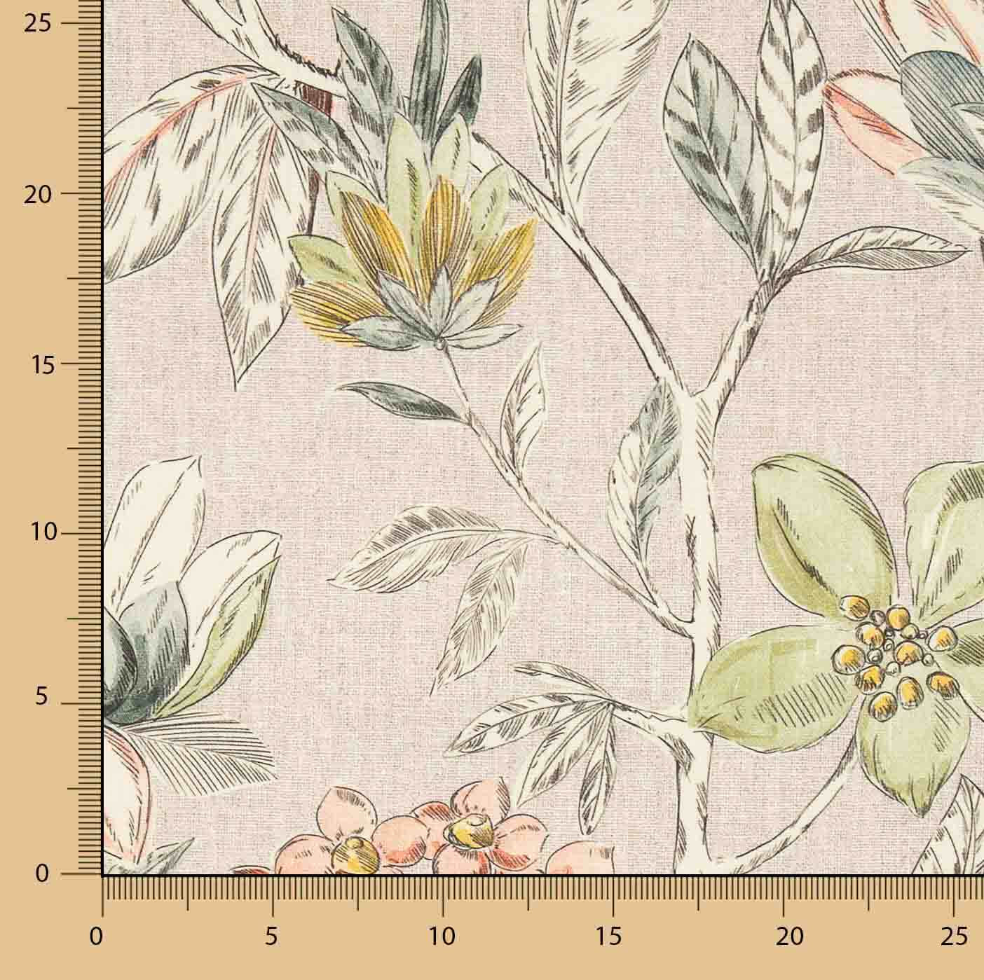 Cotton Canvas with Botanical Print and Watercolour Print - Ribes y Casals