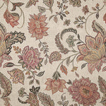 Cotton Canvas with Coral Pink Paisley Print - Ribes y Casals