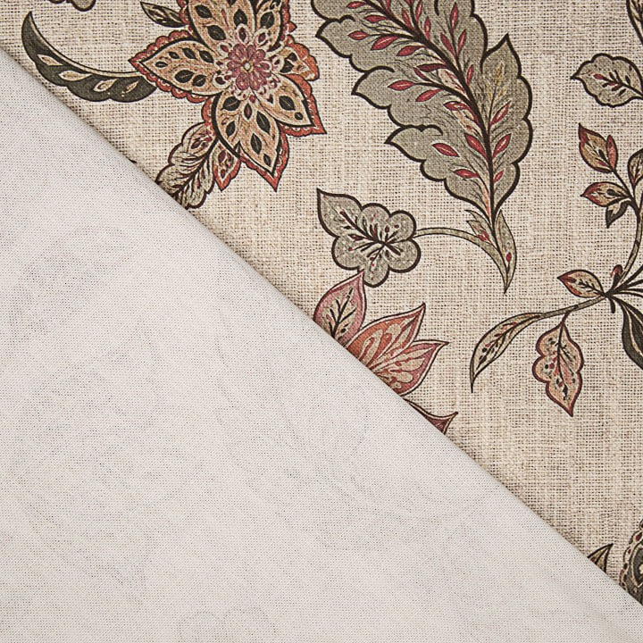 Cotton Canvas with Coral Pink Paisley Print - Ribes y Casals