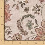 Cotton Canvas with Coral Pink Paisley Print - Ribes y Casals