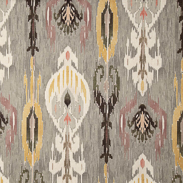Multicoloured Ethnic Ikat-Printed Cotton Canvas Half Panama Weave Fabric - Ribes y Casals