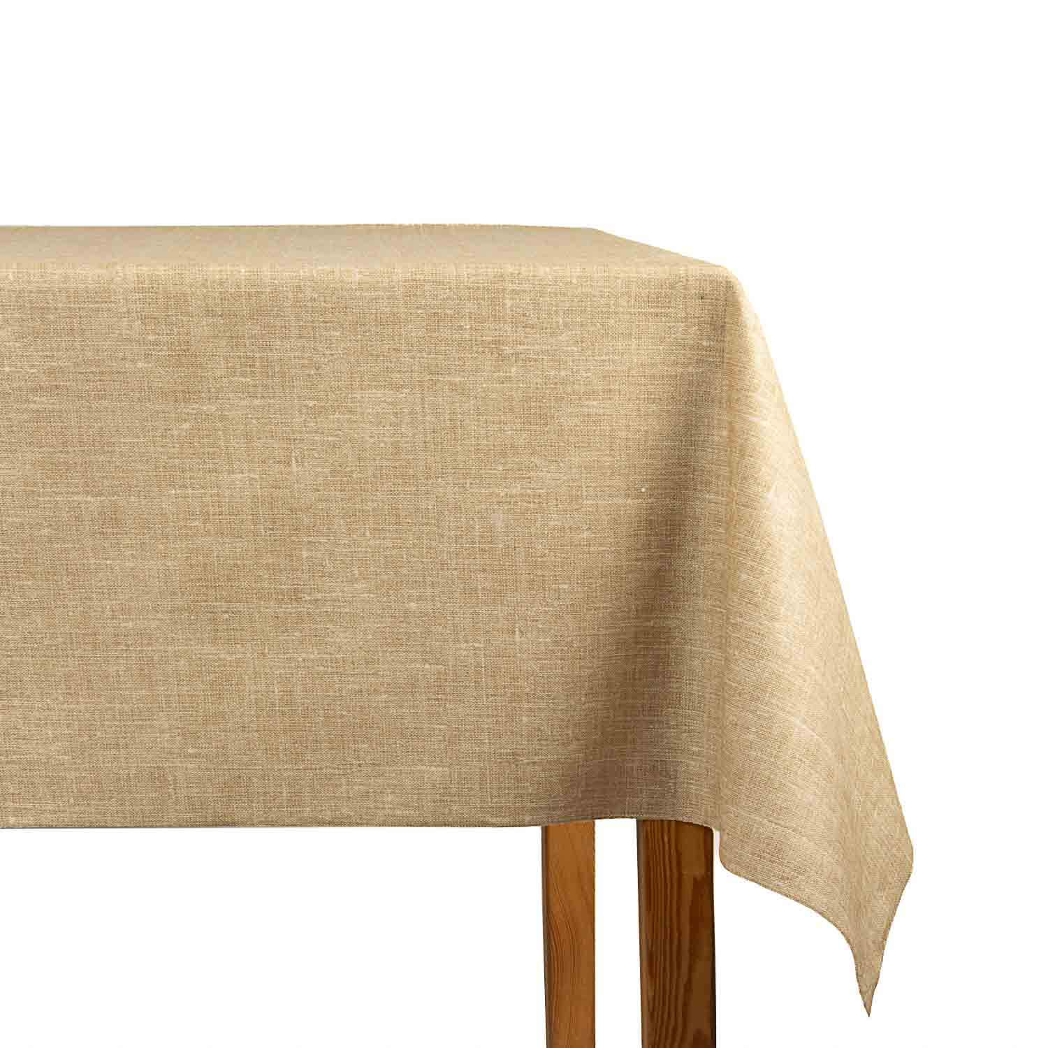 Plain Beige Coated Tablecloth - Ribes y Casals